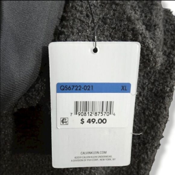 NWT Calvin Klein Sherpa Fleece Lounge Pants XL Gray Cozy Elastic Waist $49 MSRP - Picture 5 of 8